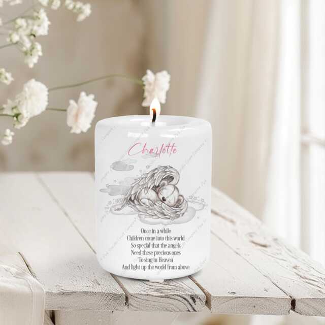 Personalised Ceramic Candle, Baby Memorial, Memorial Tealight Holder, Loss, Remembrance Sympathy Gift - image 1