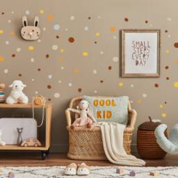 Boho Polka Dot Wall Stickers, 150 Irregular Decals, Just Peel & Stick, Creative Wall-Decor For Nursery & Kids-Room - thumbnail 2
