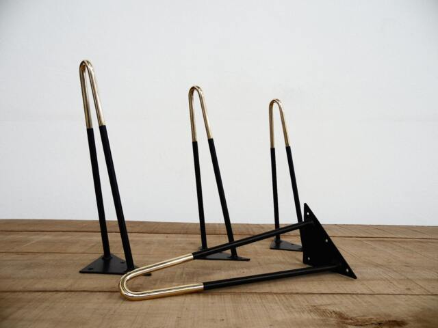 "Art Deco Multi Metal Hairpin Coffee Table Legs , 16"" Height 12" - image 1