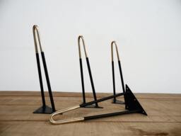 "Brass Accented Metal Hairpin Coffee Table Legs , 16"" Height 12"