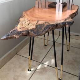 "Brass Accented Metal Hairpin Coffee Table Legs , 16"" Height 12" - thumbnail 4