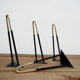 "Art Deco Multi Metal Hairpin Coffee Table Legs , 16"" Height 12" - thumbnail 2