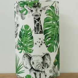 Tube Lamp With Jungle Animal Motifs - Tiger Giraffe Rhinoceros Elephant Ideal Christmas Gift For A Baby Boy's Or Child's Room - thumbnail 4