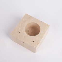 Natural Beige Travertine Candleholder - thumbnail 4