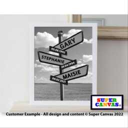 Family Street Sign Post Personalised With Names Wall Art Framed Print Mum Dad Friend Wife Husband Son Daughter Fathers Day Birthday Gift - thumbnail 3