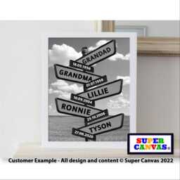 Family Street Sign Post Personalised With Names Wall Art Framed Print Mum Dad Friend Wife Husband Son Daughter Fathers Day Birthday Gift - thumbnail 4