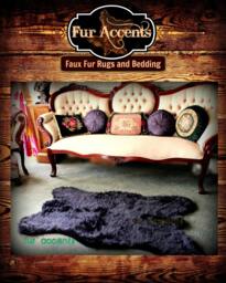 Black Bear Shape Faux Fur Rug - Shaggy Sheepskin Pelt - thumbnail 1