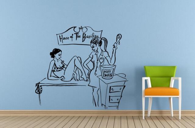 House Of The Brazilian Hot Wax Two Girls Women Female Chicks Spa Salon Wall Or Car Vinyl Peal & Stick Removable Sticker Decal L1447 - image 1