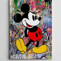 Graffiti Mouse Canvas Art Wall Print Picture Banksy Style Framed Home Decor -C855 - thumbnail 2