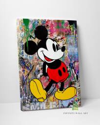 Graffiti Mouse Canvas Art Wall Print Picture Banksy Style Framed Home Decor -C855 - thumbnail 1