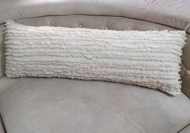 Textured Cotton Bolster Pillow Cover Extra Long Lumbar Cushion
