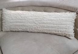 Textured Cotton Bolster Pillow Cover Extra Long Lumbar Cushion - thumbnail 1