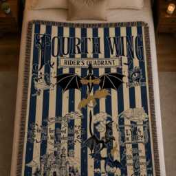 Fourth Wing Woven Blanket, Basgiath War College Throw, Dragon Rider Throw Fantasy Book Inspired Decor, Lover Gift - thumbnail 3