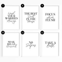 Bathroom Prints, Home D??cor, Typography Minimalist Decor, Downstairs Toilet Prints Cloakroom Wall Art, Nice Bum - thumbnail 2