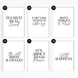 Bathroom Prints, Home D??cor, Typography Minimalist Decor, Downstairs Toilet Prints Cloakroom Wall Art, Nice Bum - thumbnail 3