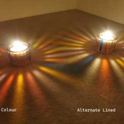 Mini Ribbed Handmade Stained Glass Style Tealight Holder - thumbnail 4