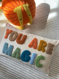 You Are Magic Cushion - Nursery Quote Decoration Handmade Punch Needle Embroidery Kids Newborn Baby Shower Gift - thumbnail 1