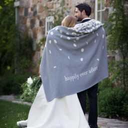 Confetti Wedding Blanket - Personalized Monogram Recycled Cotton Knit - thumbnail 3