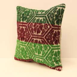16x16 Kilim Pillow Square Turkish Mudcloth Moroccan Boho Lumbar Cover 4Kf-117 - thumbnail 3