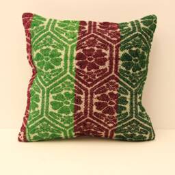 16x16 Kilim Pillow Square Turkish Mudcloth Moroccan Boho Lumbar Cover 4Kf-117 - thumbnail 2