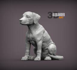 3D Printed Rhodesian Ridgeback Puppy Figurine Home Decor, Dog Memorial - thumbnail 1