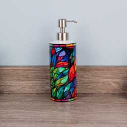 stained Glass Print Soap Dispenser - Colourful Bathroom Decor Gifts - thumbnail 3