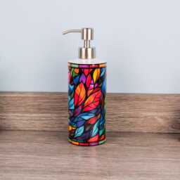 stained Glass Print Soap Dispenser - Colourful Bathroom Decor Gifts - thumbnail 2