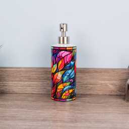 stained Glass Print Soap Dispenser - Colourful Bathroom Decor Gifts - thumbnail 1