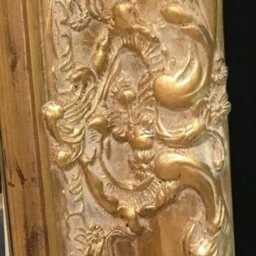 statement Antique Distressed Gold Large Swept Gilt Ornate French Overmantle Leaner Wall Mirror 7Ft X 4 Ft - thumbnail 4