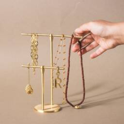 Brass Jewelry Stand, T-Shaped Earring & Necklace Holder - thumbnail 2