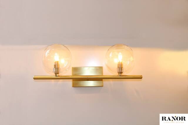 Wall Decor Double Gold Brass Lighting Lamp Vanity Light Fixture, Sconce Mid Century Light, Napoli Model Ranor Design #533 - image 1