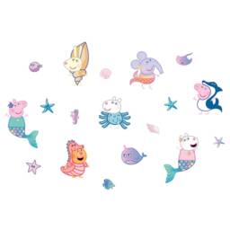 Peppa Pig & Friends Mermaid Wall Sticker Pack - thumbnail 2