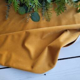 Mustard Tree Skirt, Gold Velvet Christmas Monochrome Skirt - thumbnail 3