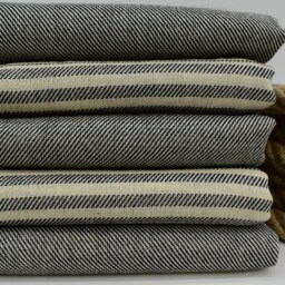 Black Striped Linen Towel Turkish 40x70 Organic Cotton Towel, Handmade Absorbent Bath Tkr-Rktn - thumbnail 2