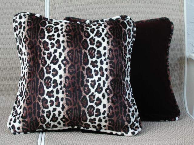 Leopard Throw Pillows, Animal Print, Black Velvet Backs, Sofa Pillows, Luxurious Safari D??cor, Pillow - image 1