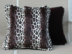 Leopard Throw Pillows, Animal Print, Black Velvet Backs, Sofa Pillows, Luxurious Safari D??cor, Pillow - thumbnail 1