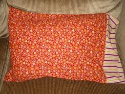 Hearts Galore Orange, Red & Yellow Standard Size Pillowcase - thumbnail 1