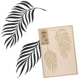 Tropical Leaf Wall Stencil Reusable Diy Home Decor Template - thumbnail 1