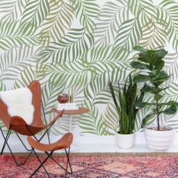 Tropical Leaf Wall Stencil Reusable Diy Home Decor Template - thumbnail 2