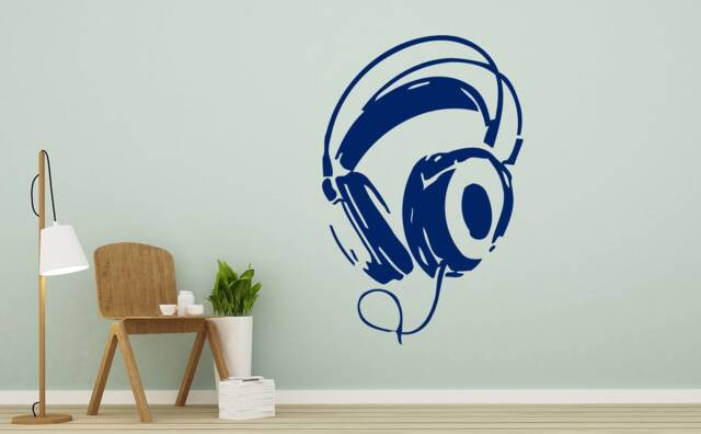 Music Wall Decals Dj Hadphones Decal Vinyl Sticker Home Decor Bedroom Art Chu1231 - image 1