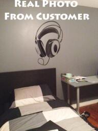 Music Wall Decals Dj Hadphones Decal Vinyl Sticker Home Decor Bedroom Art Chu1231 - thumbnail 3