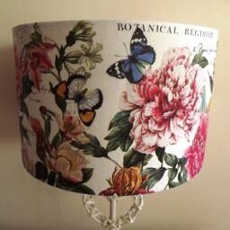 Butterfly Floral Lampshade Shabby Chic Botanical Lightshade - thumbnail 3