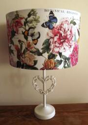 Butterfly Floral Lampshade Shabby Chic Botanical Lightshade - thumbnail 1