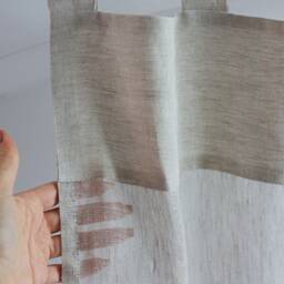 Oatmeal Sheer Linen Curtain Panel - Tab Top, Custom Window Treatment - thumbnail 2