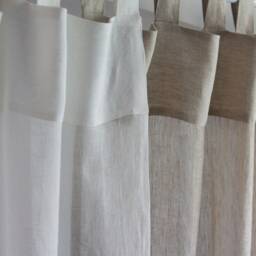 Oatmeal Sheer Linen Curtain Panel - Tab Top, Custom Window Treatment - thumbnail 3