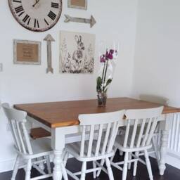 4Ft Handmade Farmhouse Dining Table With 4 Chairs - Bespoke & Rustic - thumbnail 3