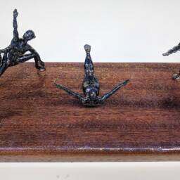 Little Yoga People Figurines Sculptures Statues 3D Printed Hatha Bikram Poses Mounted On Glossy Wood Board With Magnetic Feet - thumbnail 4