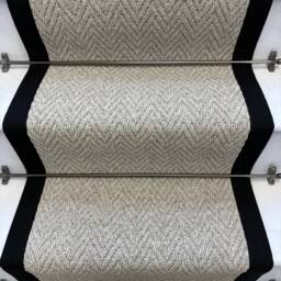 Andes Grey Stair Runner With 100% Cotton Black Border - thumbnail 2