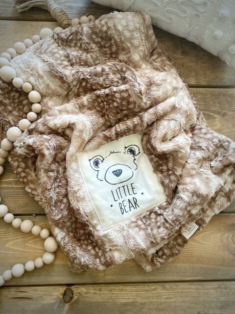 Brown Fawn Minky Baby Blanket For Woodland Nursery Decor - image 1