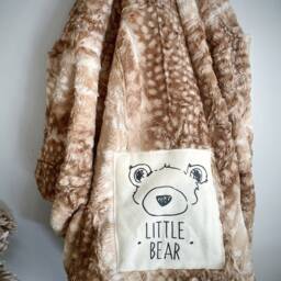Brown Fawn Minky Baby Blanket For Woodland Nursery Decor - thumbnail 2
